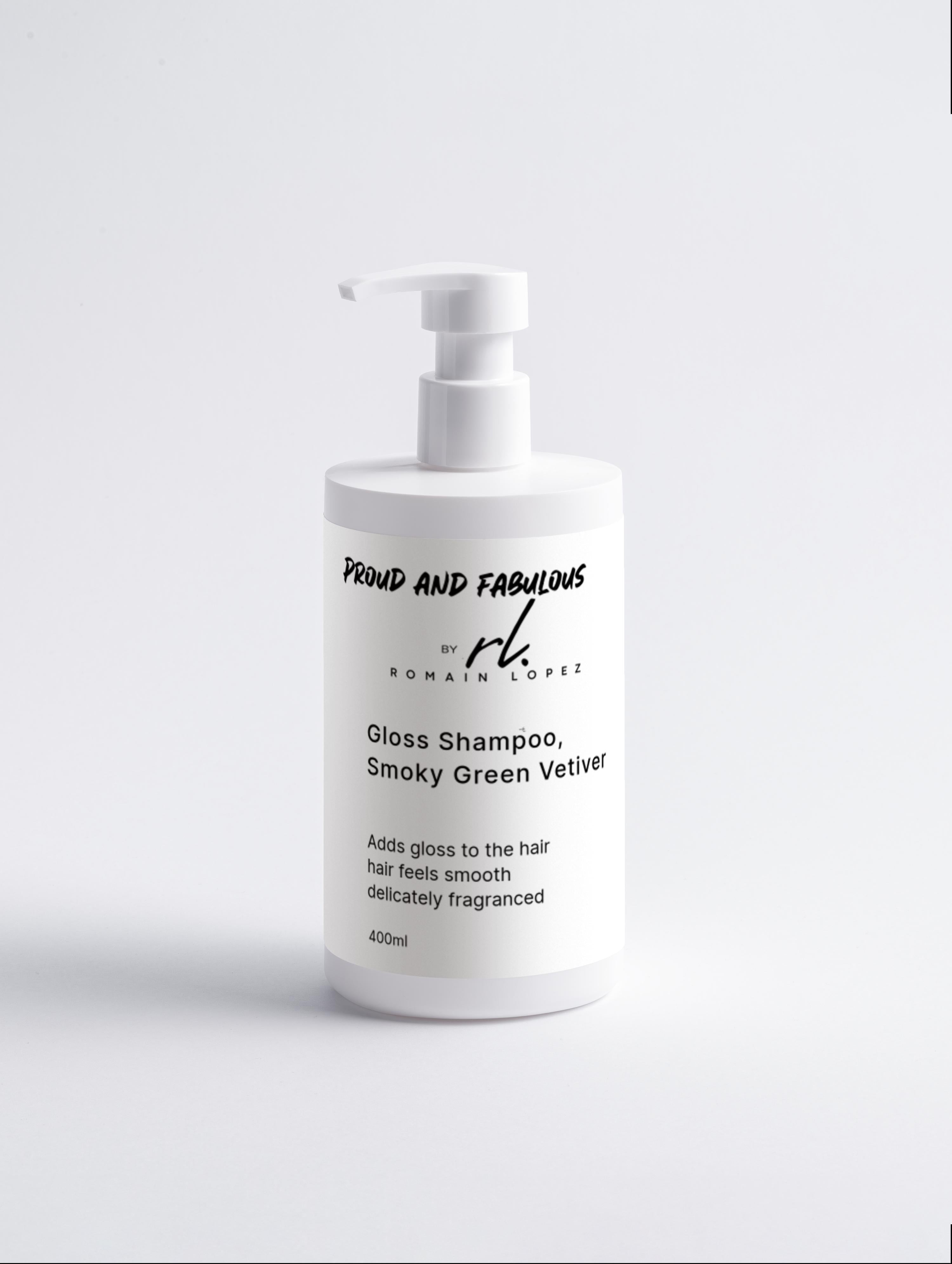 Glansshampoo, rokerige groene vetiver